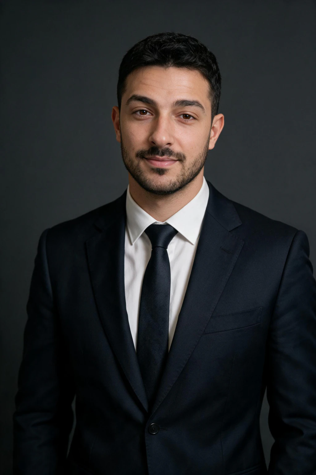 AI LinkedIn headshot generated from one selfie: professional portrait in an office setting