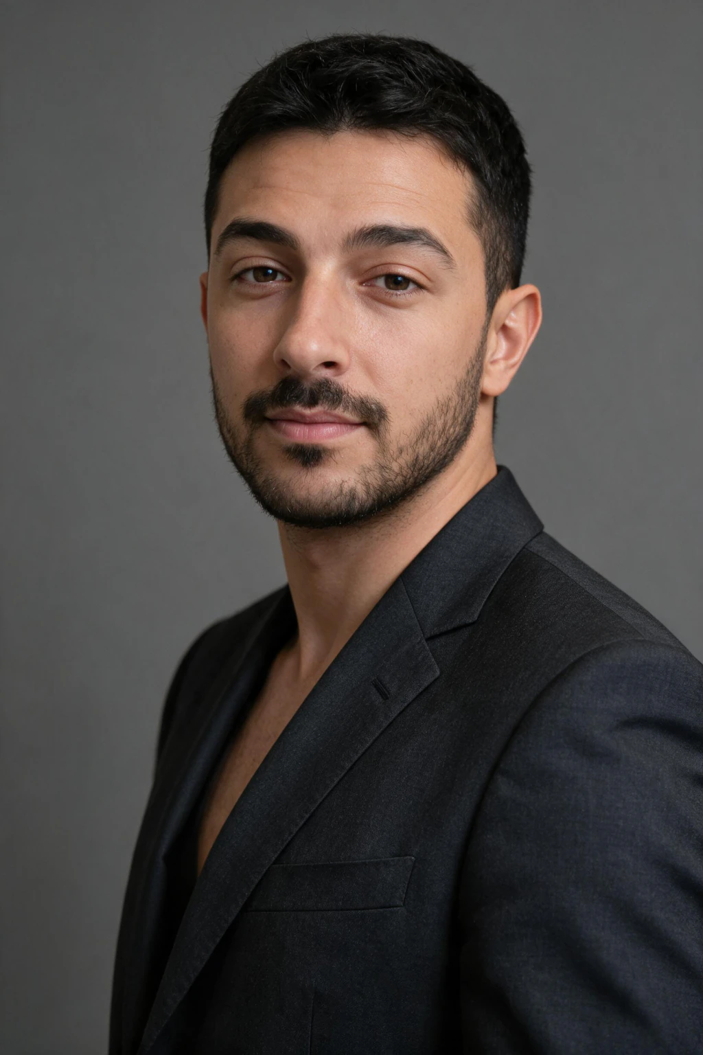 AI lawyer headshot: a litigator headshot on a neutral background, generated from one selfie