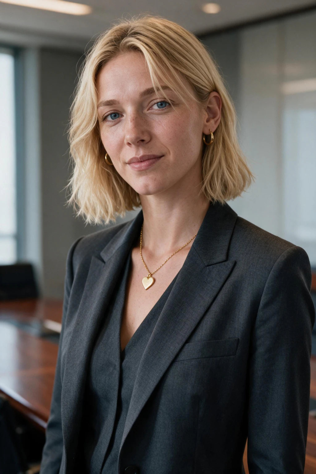 AI LinkedIn headshot: an executive portrait in a boardroom, generated from one selfie