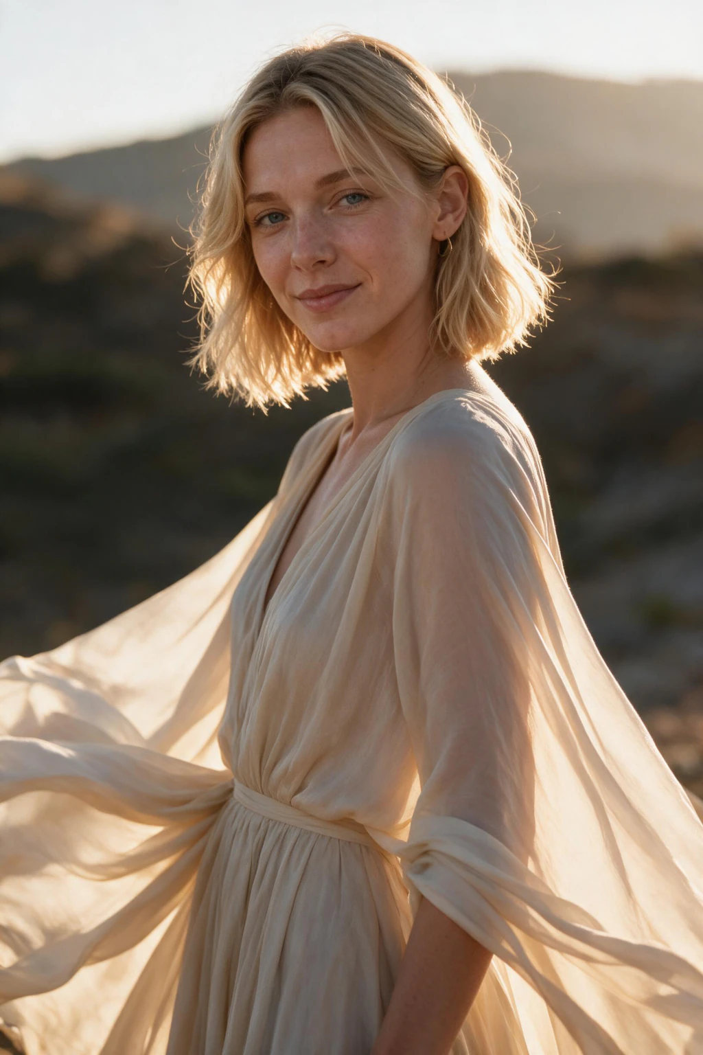 AI photo of yourself: a golden hour modelling shot, generated from one selfie