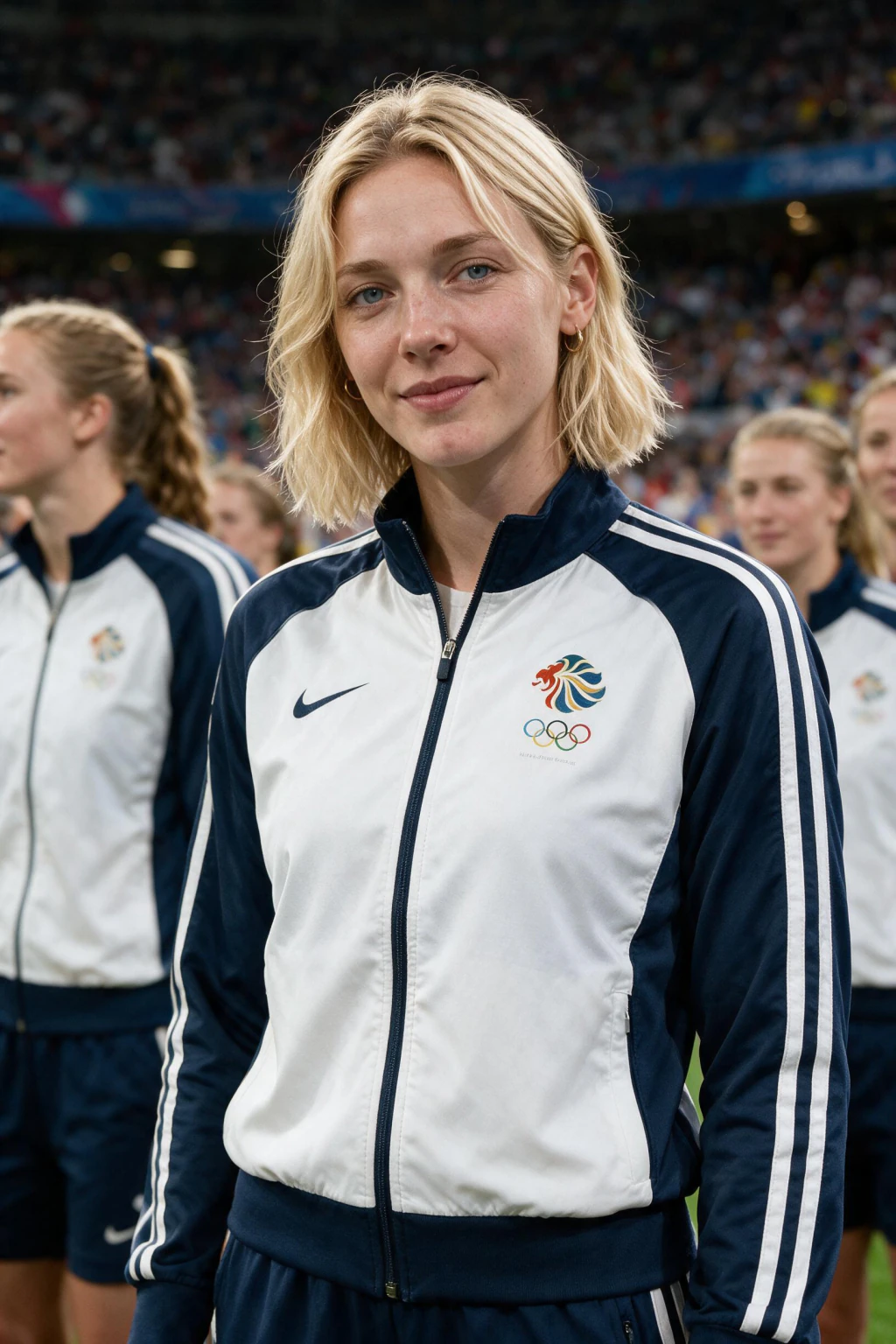 AI fan cam photo: the pre match national team lineup, generated from one selfie