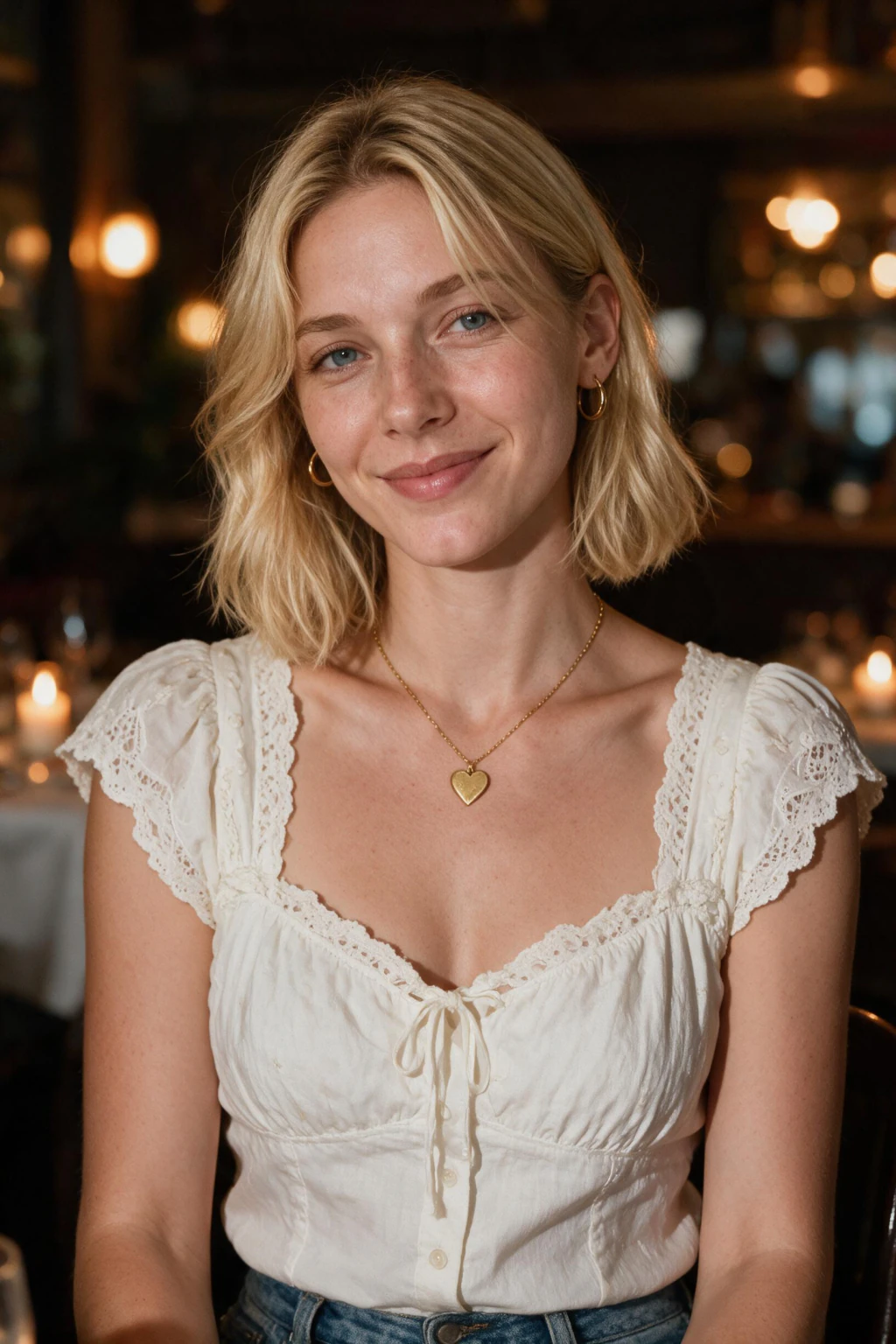 AI-generated dating app photo at golden hour, the type of strong main shot that holds up at thumbnail size during a swipe