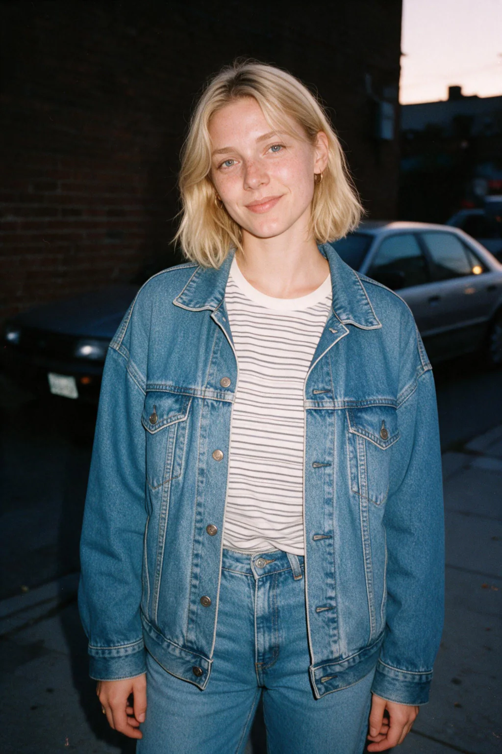 AI Yearbook Photo Generator: 7 Retro Looks From One Selfie: film street 90s example, generated from one selfie | MakeAiPhotos