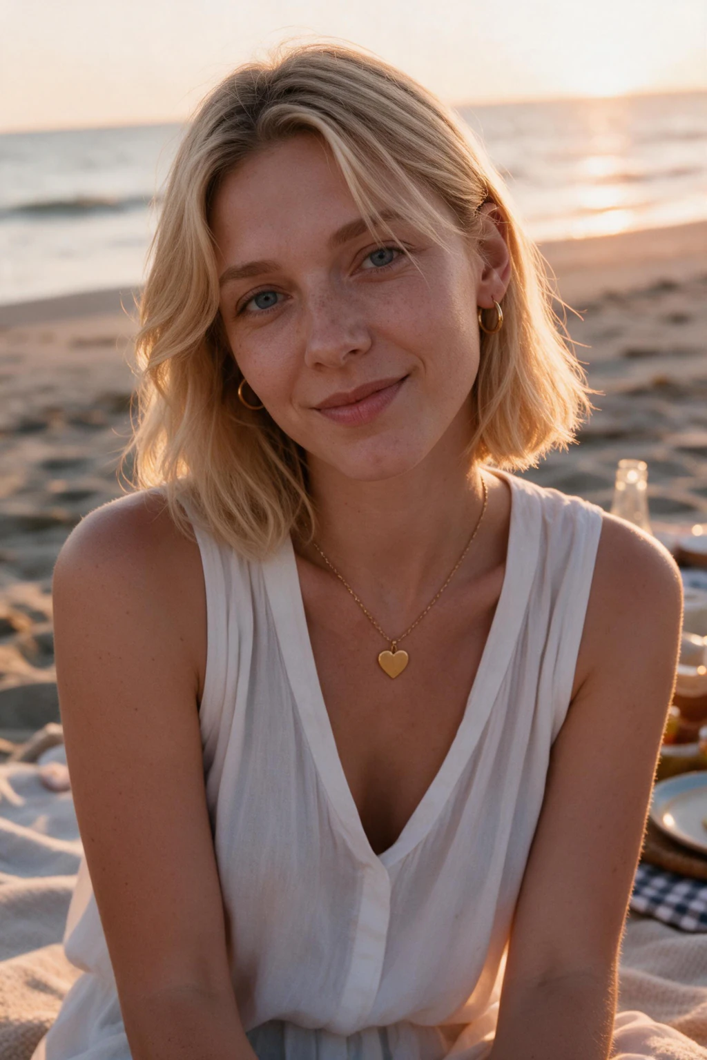 AI Beach Photos That Look Like You Actually Went: beach picnic example, generated from one selfie | MakeAiPhotos