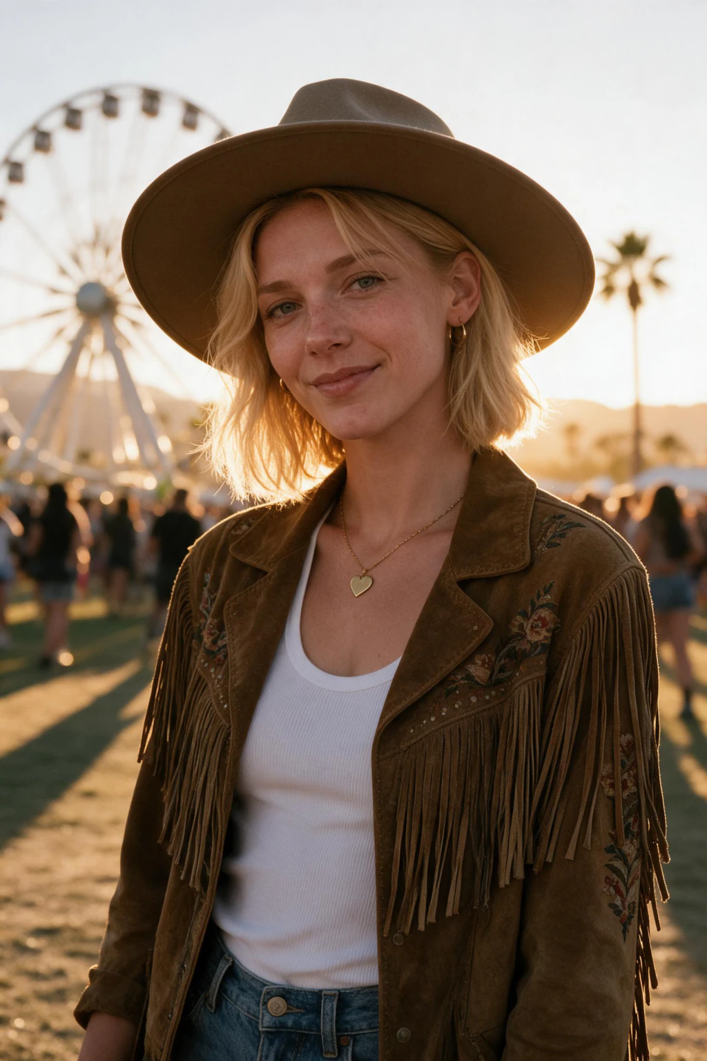 AI Festival Photos That Look Like You Were There: golden desert example, generated from one selfie | MakeAiPhotos