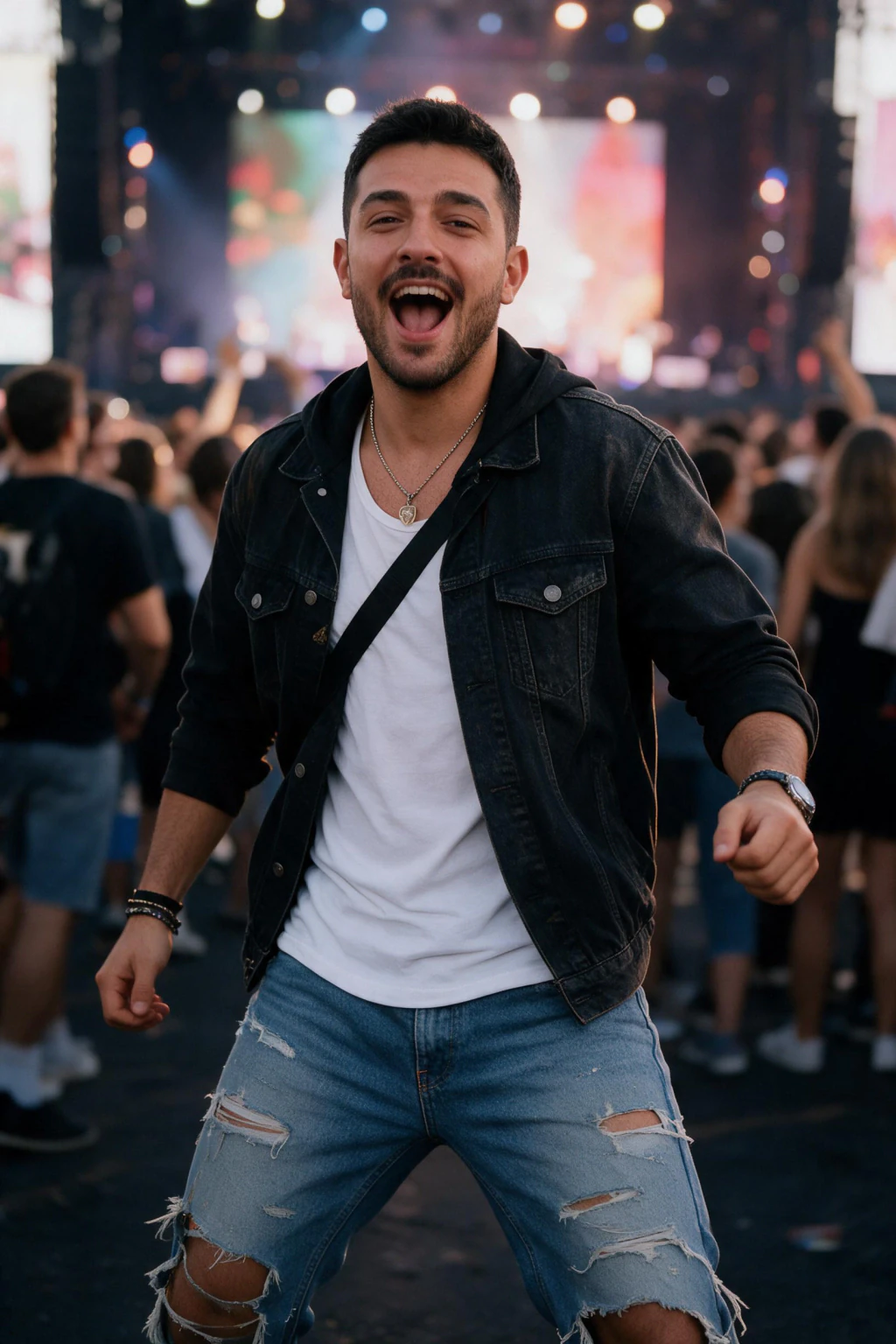 AI Festival Photos That Look Like You Were There: main stage example, generated from one selfie | MakeAiPhotos