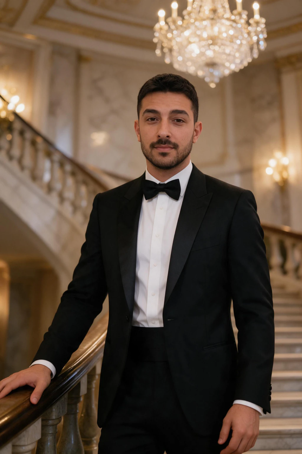 AI Glamour Photo Generator: From One Selfie: black tie ballroom example, generated from one selfie | MakeAiPhotos