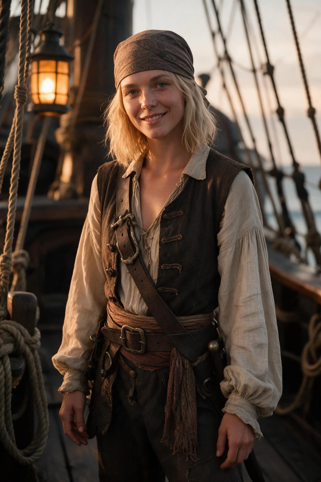 AI Halloween Costume Generator: Put Yourself in a Costume From One Selfie: pirate example, generated from one selfie | MakeAiPhotos