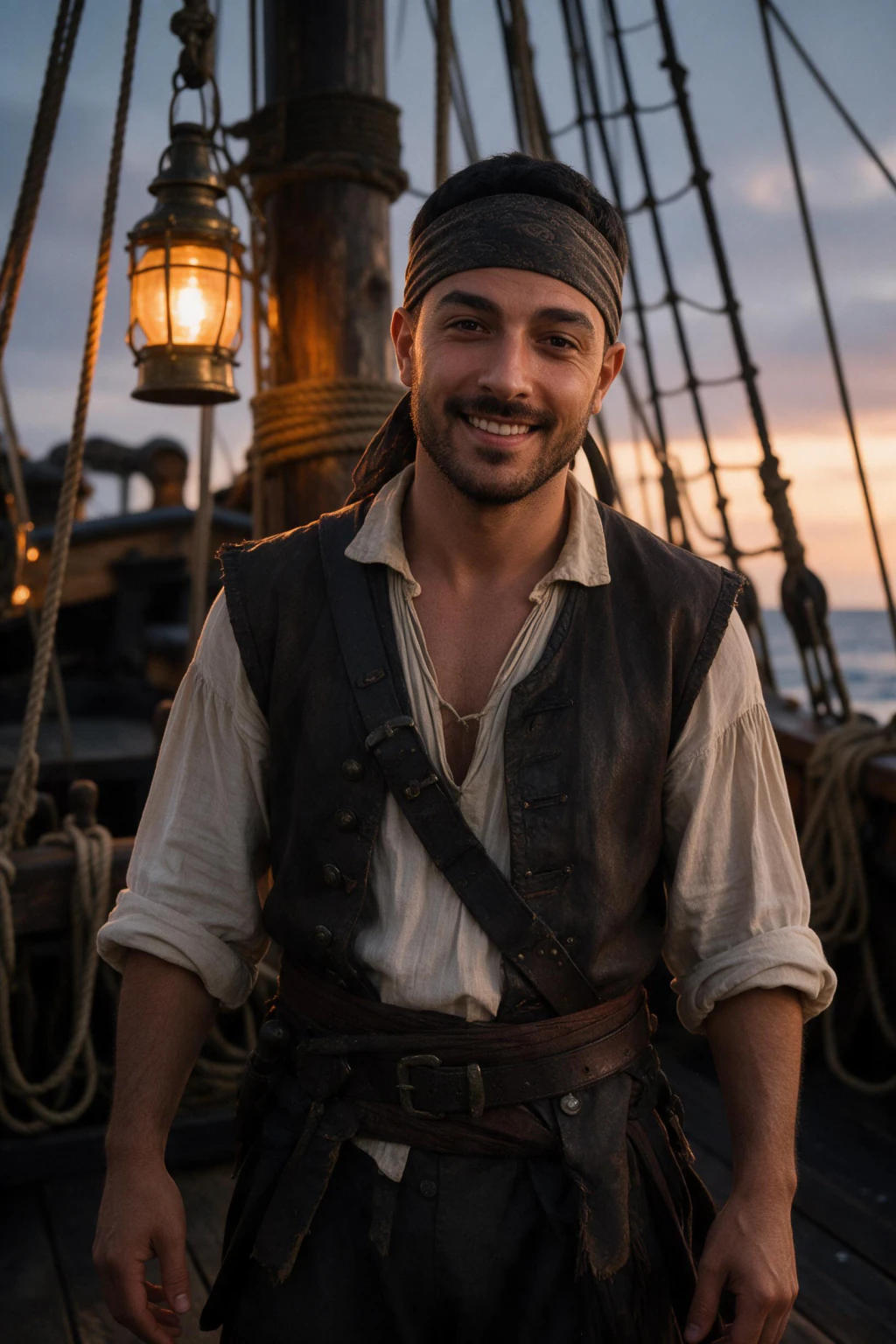 AI Halloween Costume Generator: Put Yourself in a Costume From One Selfie: pirate example, generated from one selfie | MakeAiPhotos