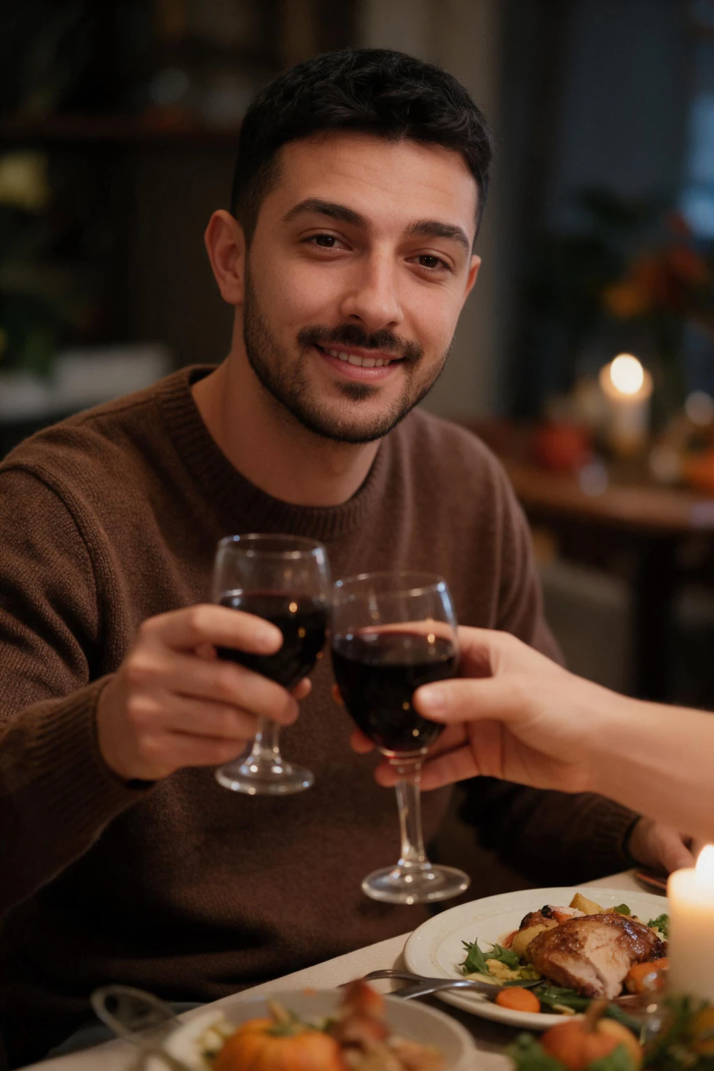 AI Christmas Photo Generator: 6 Holiday Looks From One Selfie: thanksgiving example, generated from one selfie | MakeAiPhotos