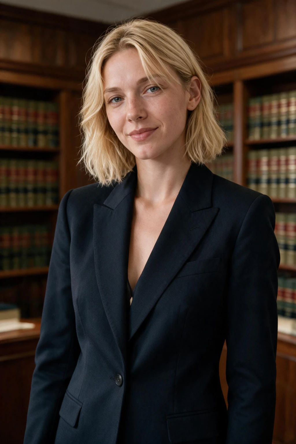 AI Lawyer Headshot Generator for Attorneys, Firm Bios, and LinkedIn: law library example, generated from one selfie | MakeAiPhotos