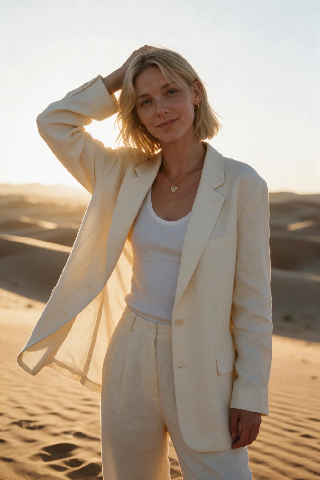 AI Modeling Photos: Turn a Selfie Into a Portfolio Shoot: golden hour editorial example, generated from one selfie | MakeAiPhotos