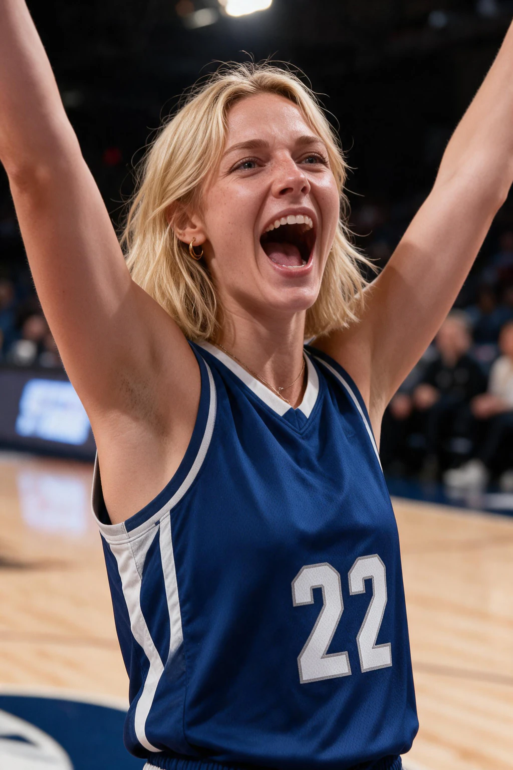 AI NBA Courtside Photos From One Selfie: floor seats celebration example, generated from one selfie | MakeAiPhotos