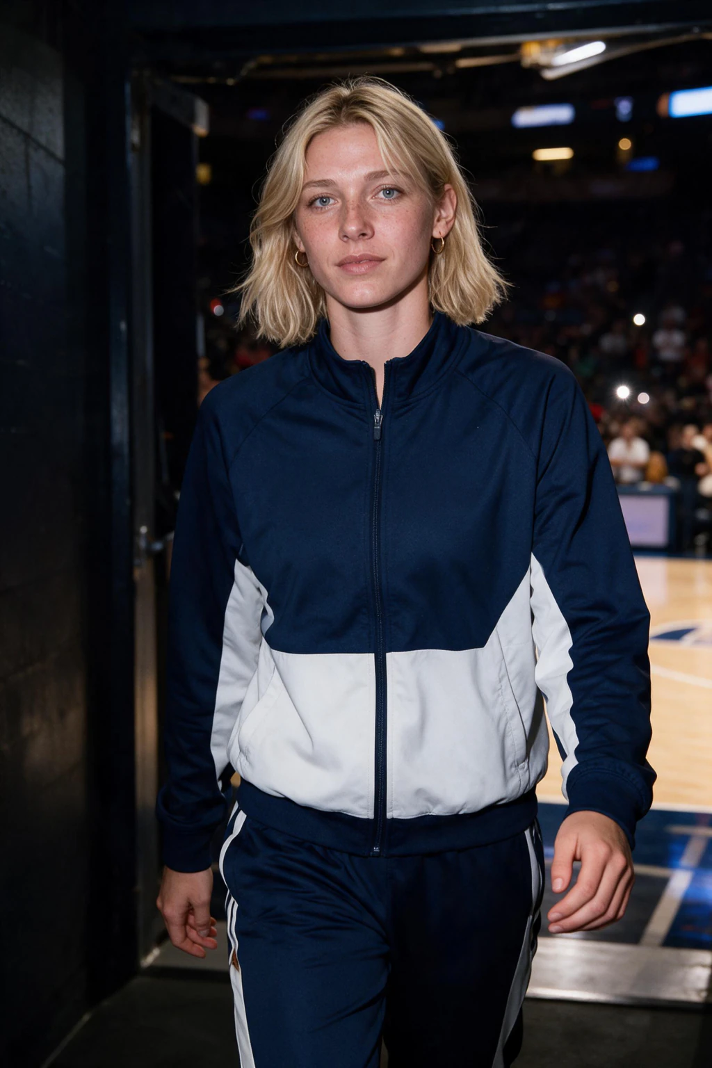 AI NBA Courtside Photos From One Selfie: tunnel walkout example, generated from one selfie | MakeAiPhotos