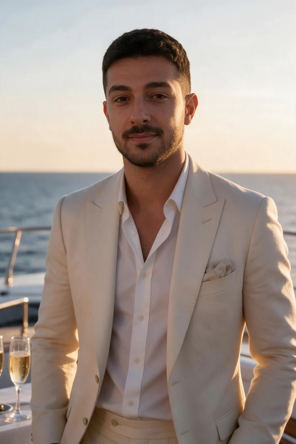 AI Nightlife Photos for Club, Rooftop, and VIP Looks: yacht party example, generated from one selfie | MakeAiPhotos