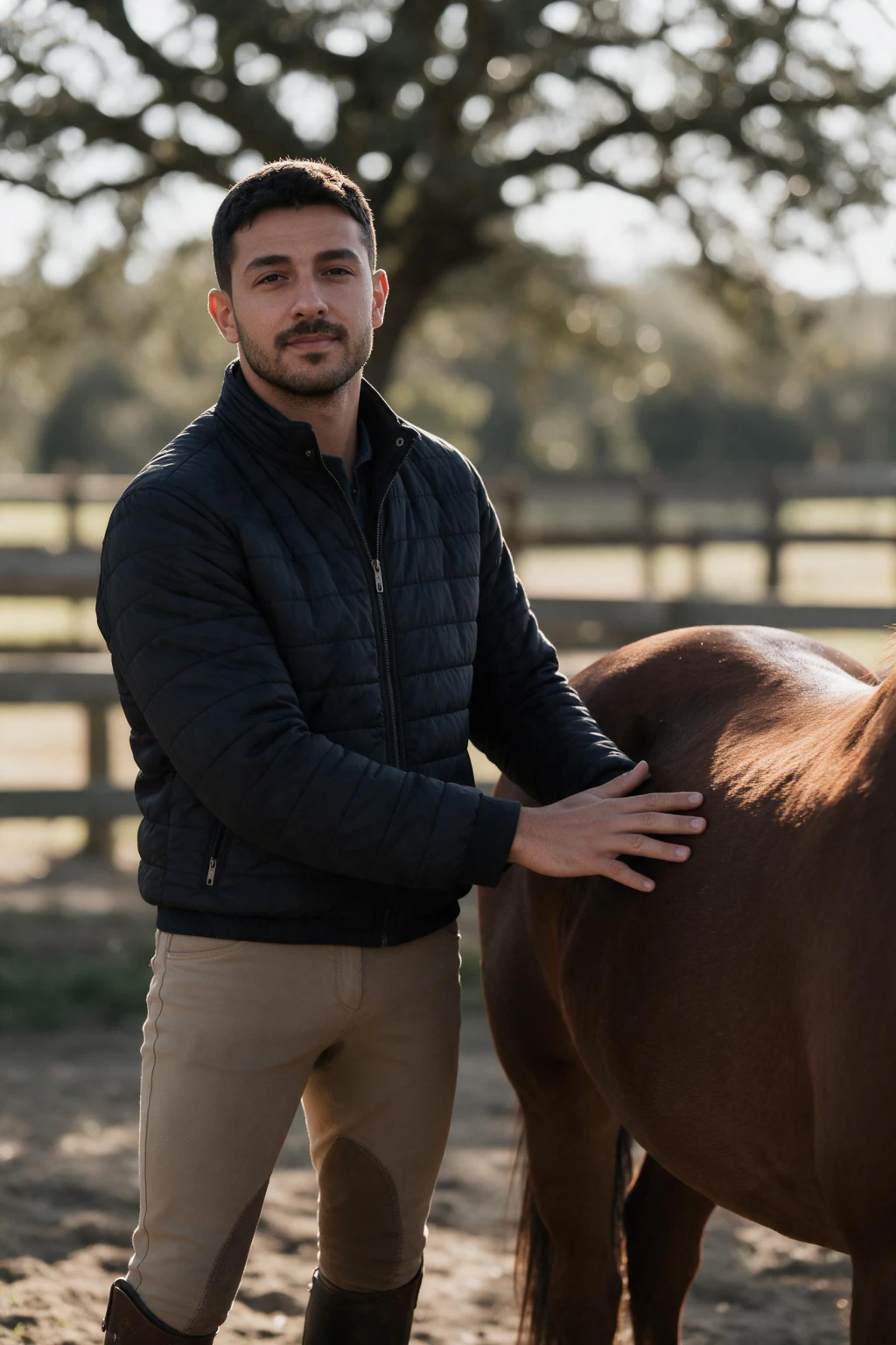 AI Old Money Photos From One Selfie: equestrian estate example, generated from one selfie | MakeAiPhotos