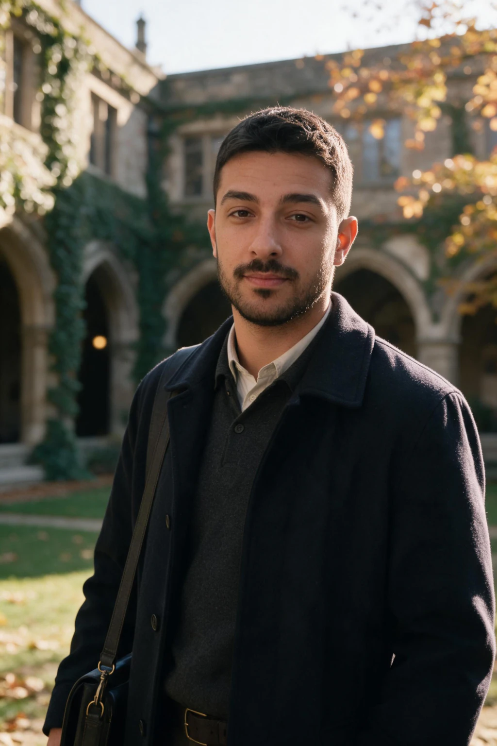 AI Old Money Photos From One Selfie: ivy campus example, generated from one selfie | MakeAiPhotos