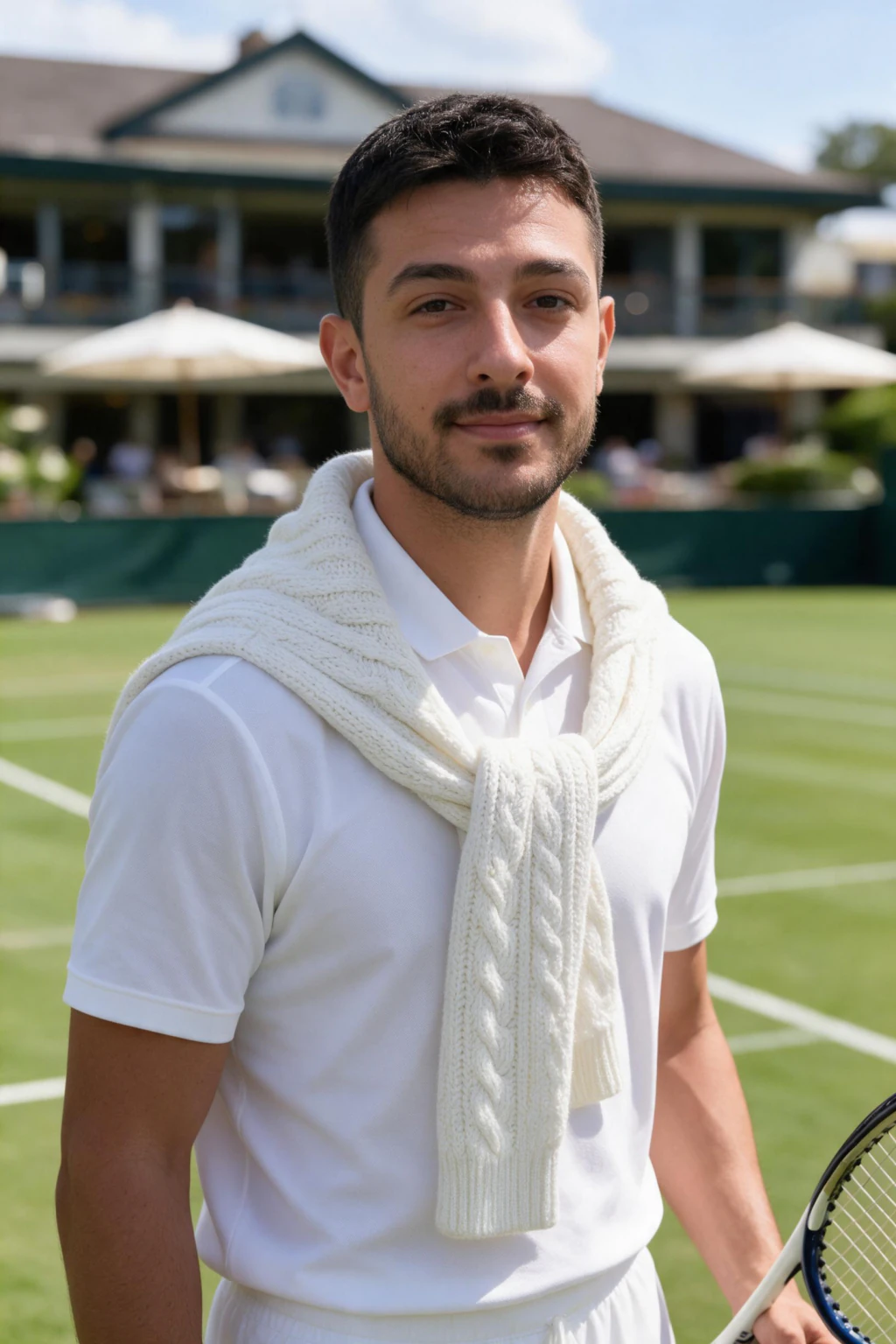 AI Old Money Photos From One Selfie: tennis country club example, generated from one selfie | MakeAiPhotos