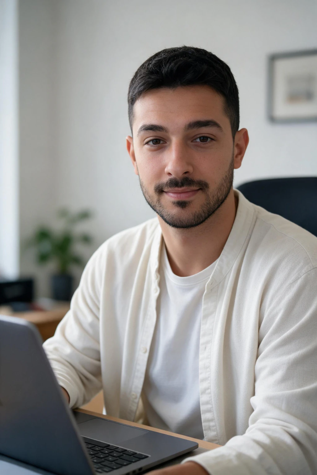 AI Headshots by Profession, From One Selfie: therapist telehealth example, generated from one selfie | MakeAiPhotos
