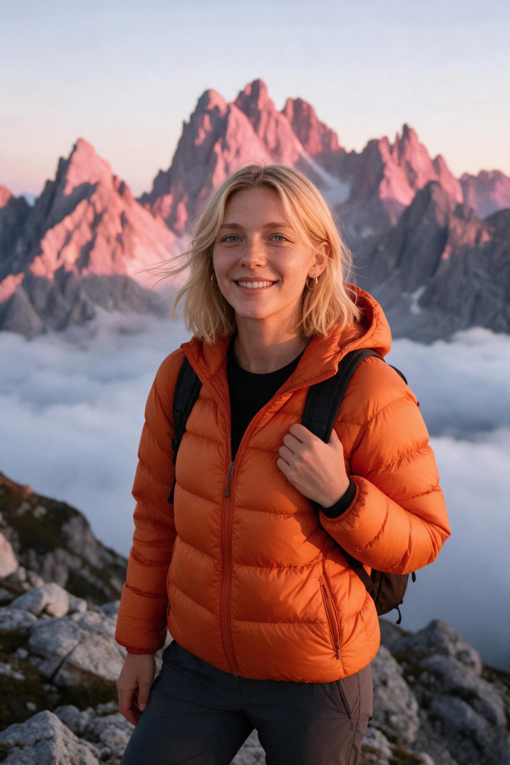 AI Travel Photos of Yourself, No Plane Ticket Needed: mountain summit example, generated from one selfie | MakeAiPhotos