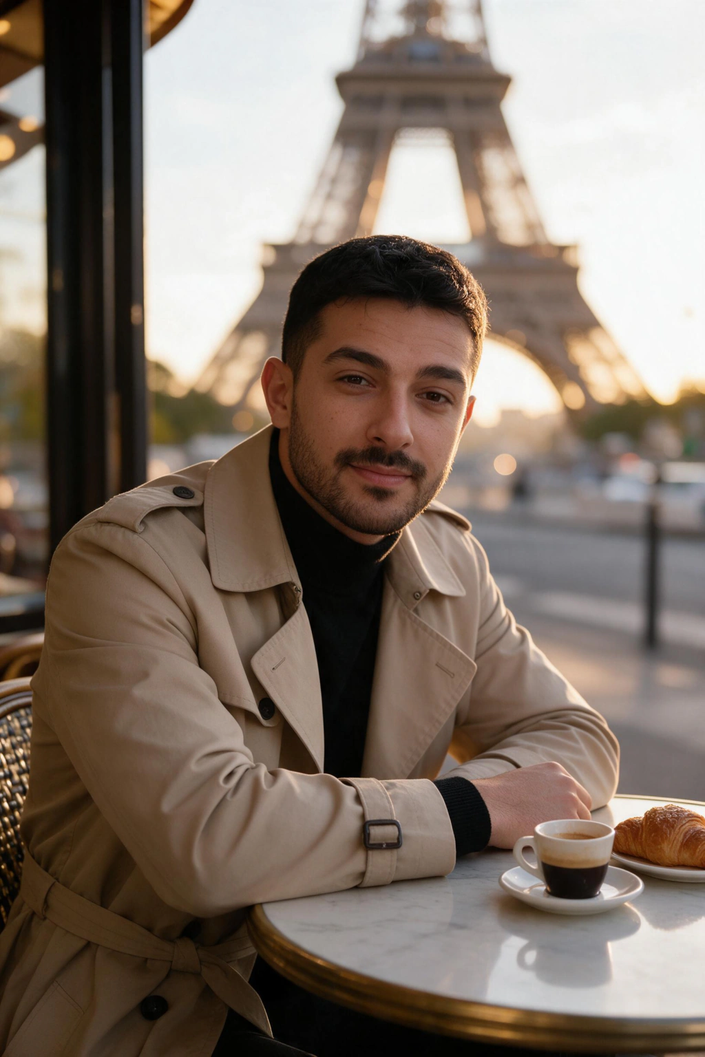 AI Travel Photos of Yourself, No Plane Ticket Needed: paris eiffel example, generated from one selfie | MakeAiPhotos