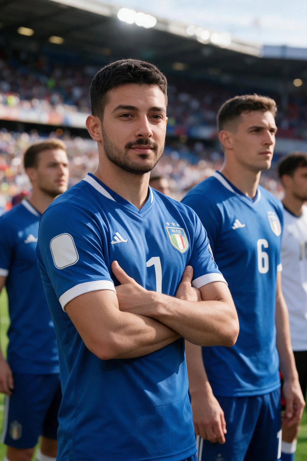 AI World Cup Photos: Put Yourself in the Game: team lineup example, generated from one selfie | MakeAiPhotos