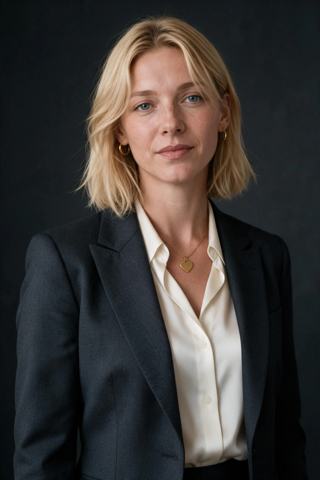 AI Lawyer Headshot Generator for Attorneys, Firm Bios, and LinkedIn: charcoal authority example, generated from one selfie | MakeAiPhotos