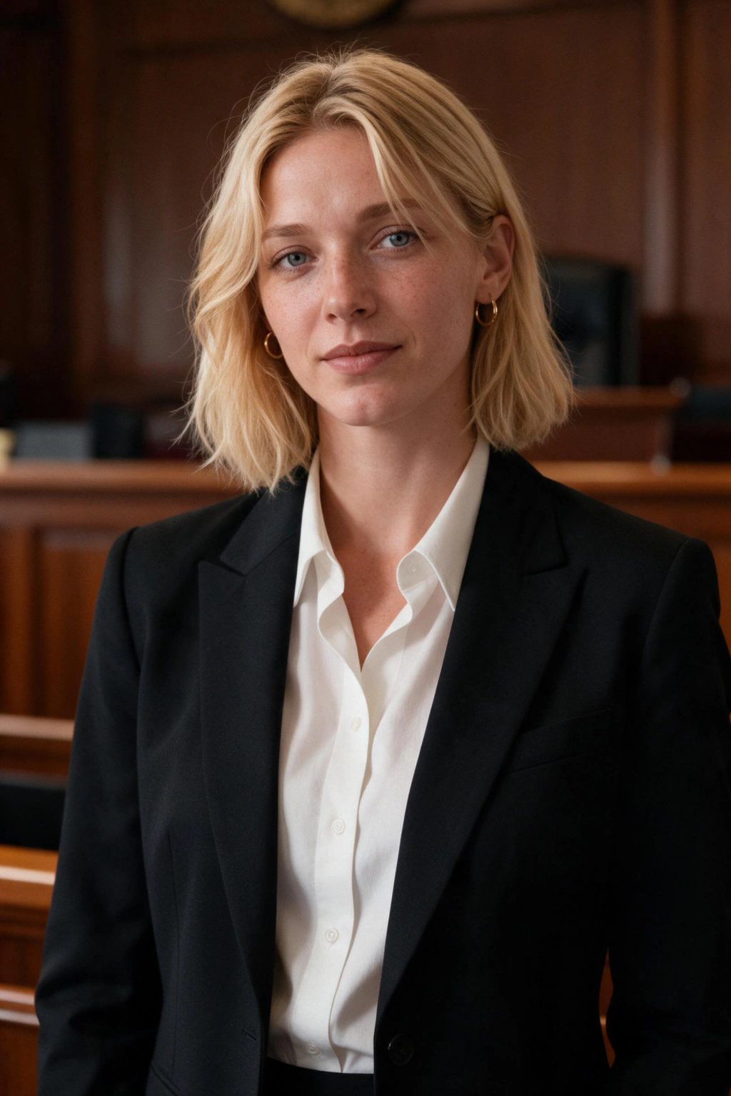 AI Lawyer Headshot Generator for Attorneys, Firm Bios, and LinkedIn: courtroom counsel example, generated from one selfie | MakeAiPhotos