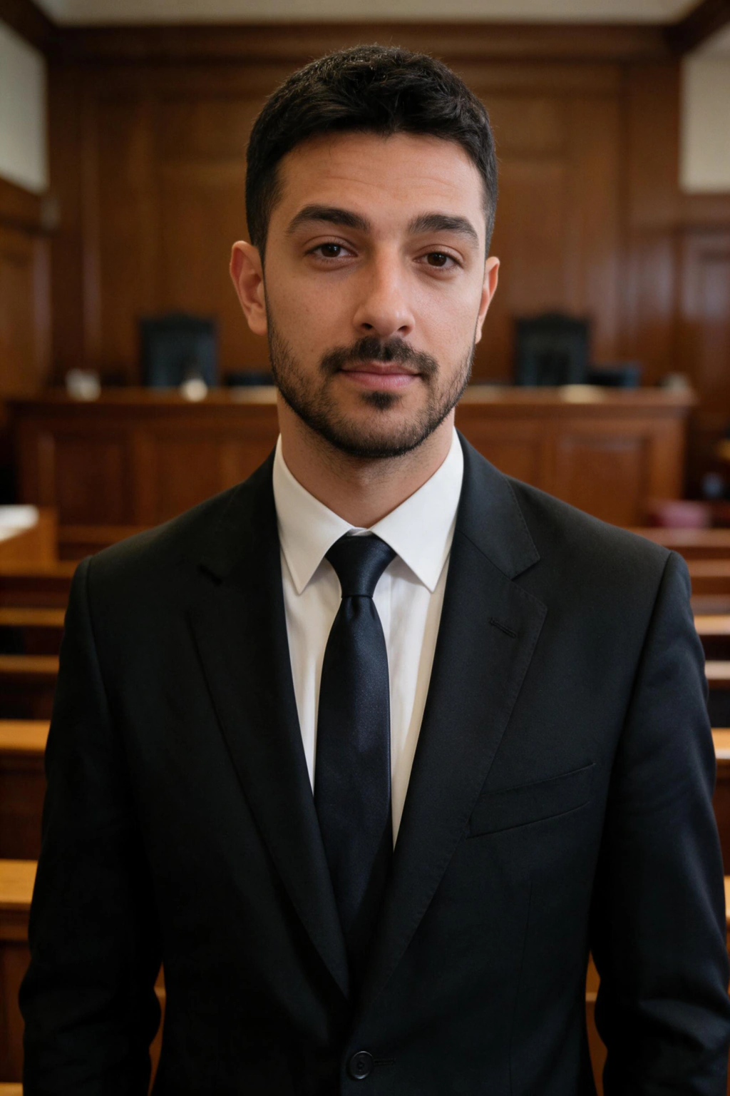 AI Lawyer Headshot Generator for Attorneys, Firm Bios, and LinkedIn: courtroom counsel example, generated from one selfie | MakeAiPhotos