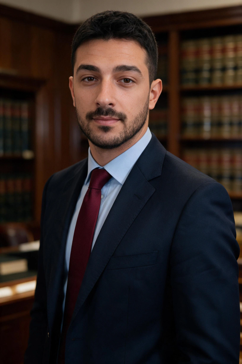 Law library: AI photo generated from the selfie on the left