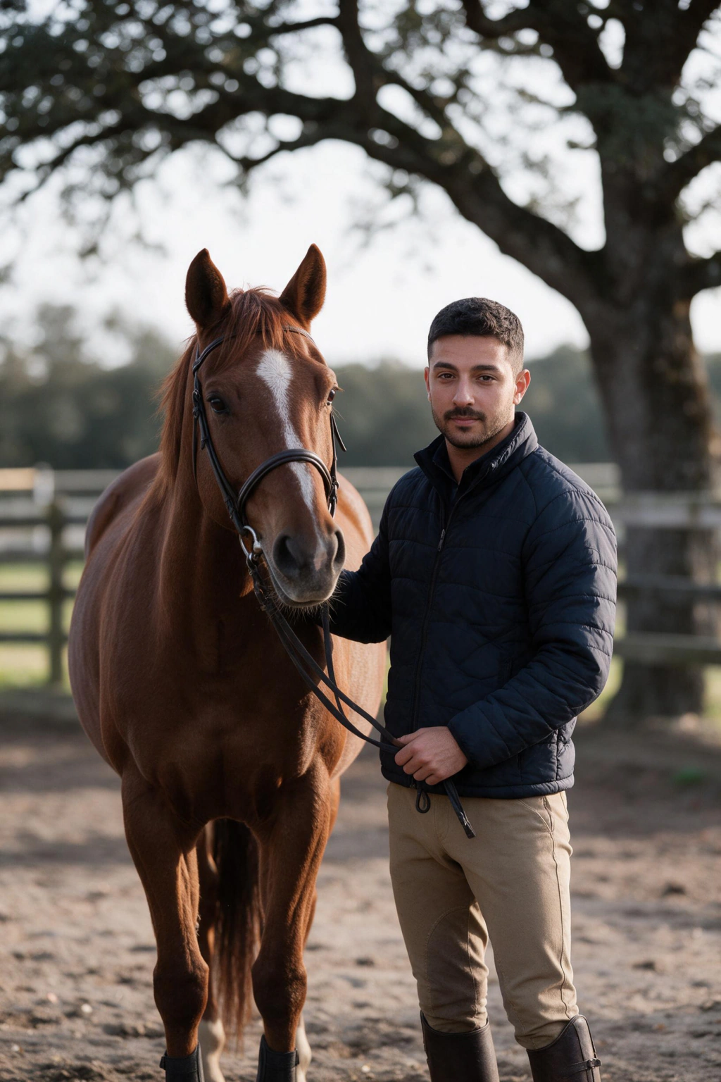 AI Old Money Photos From One Selfie: equestrian estate example, generated from one selfie | MakeAiPhotos