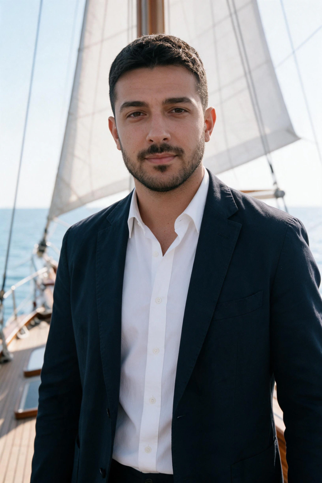AI Old Money Photos From One Selfie: sailing yacht club example, generated from one selfie | MakeAiPhotos